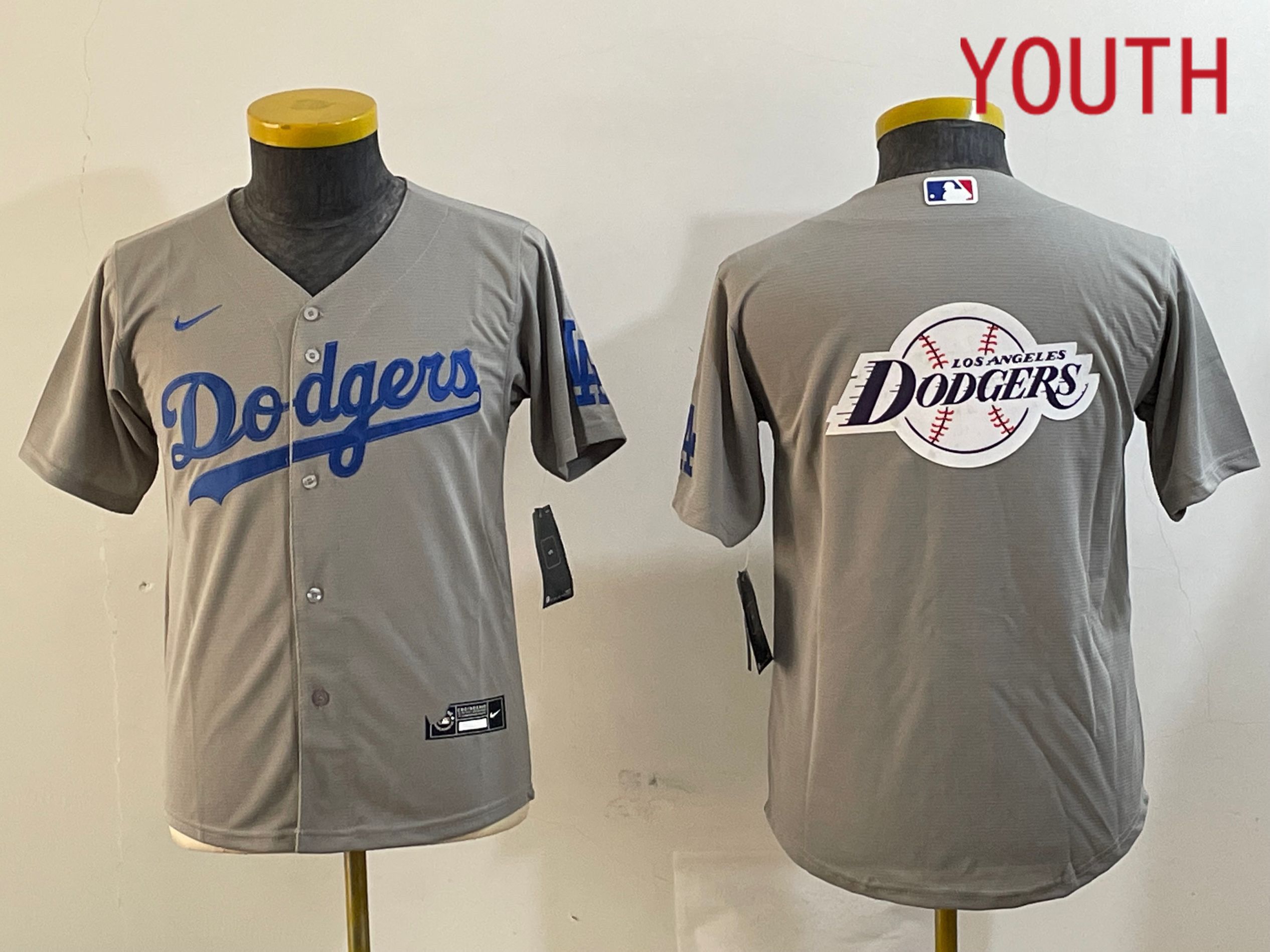 Youth Los Angeles Dodgers Blank Grey Game 2024 Nike MLB Jersey style 12168->youth mlb jersey->Youth Jersey